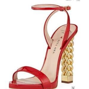 NEW- Giuseppe Zanotti x Rita Ora Red and Gold Chain limited edition!